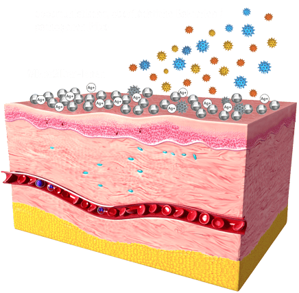 Mikrosilber-Ionen auf der Haut